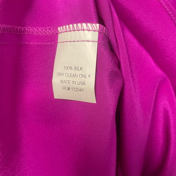 Amanda Uprichard 100% Silk Long Sleeve Purple Blouse Womens Medium - Picture 4 of 5